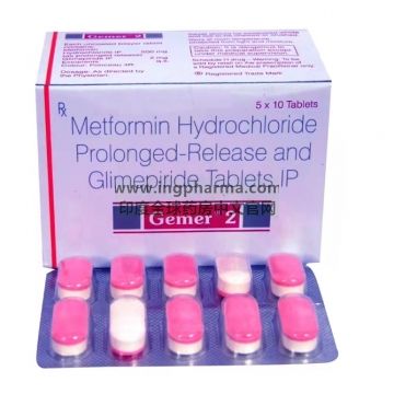盐酸二甲双胍缓释格列美脲复合片,Metformin and Glimepiride,Gemer 2